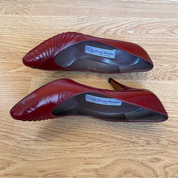 NWOT VINTAGE EVAN PICONE WOMEN’S MAROON CLOSED TOE HIGH HEEL SHOES SIZE 6.5M - Picture 16 of 16